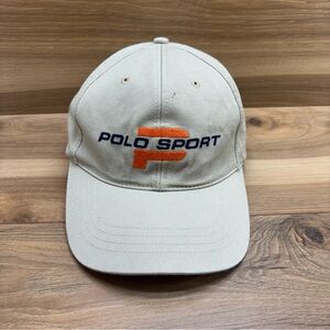 Rare Polo Sport Beige Cap with Orange Logo